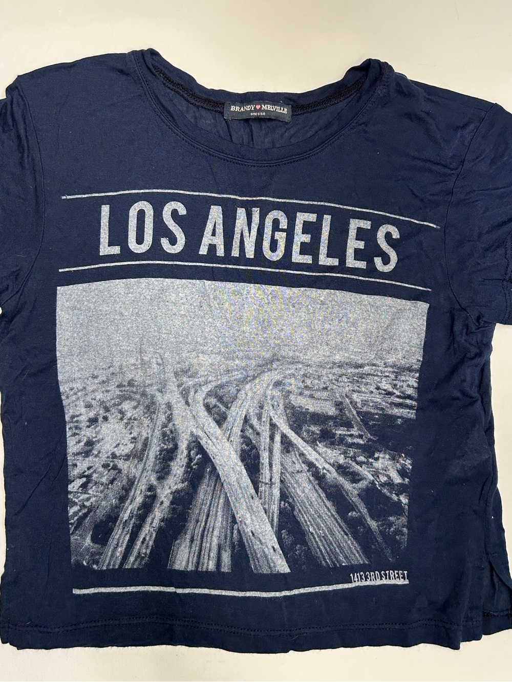 Brandy Melville Navy Los Angeles Graphic Tee